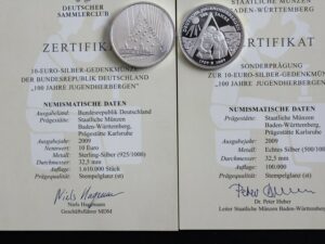 10 euro 2009 plus medal 100 Jahre Jungenherbergen