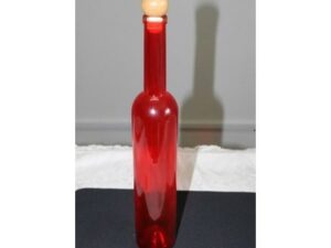 ozdobna butelka z czerwonego szkła