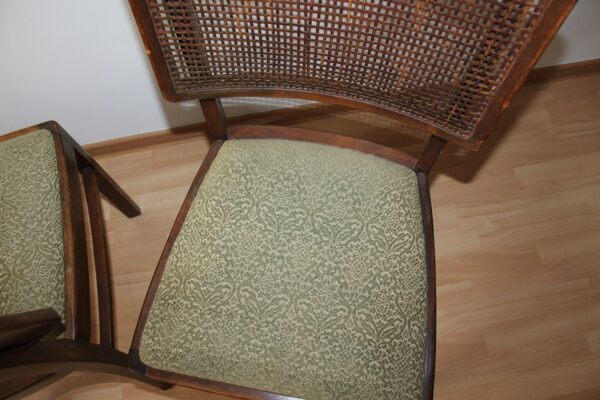 2 stare krzesła z rafią , vintage