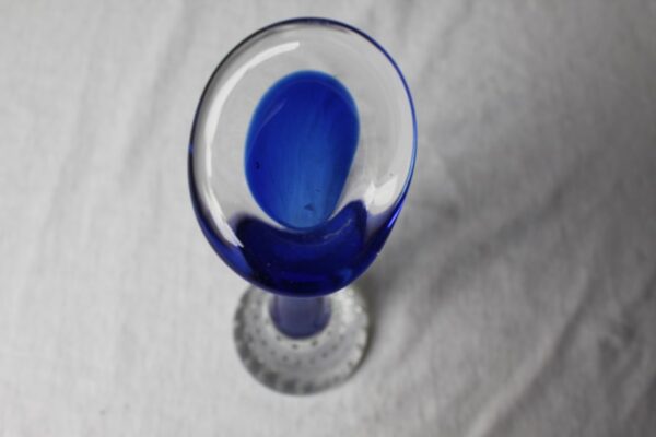 Szklany świecznik Murano niebieski