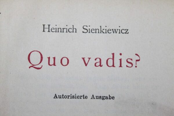 H.Sienkiewicz QUO VADIS ? Vintage