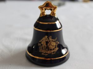 Limoges dzwonek Francja kobalt pozłacany
