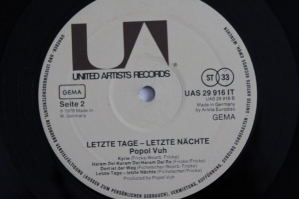 Vinyl  Popol Vuh – Letzte Tage Letzte Nachte LP  1976