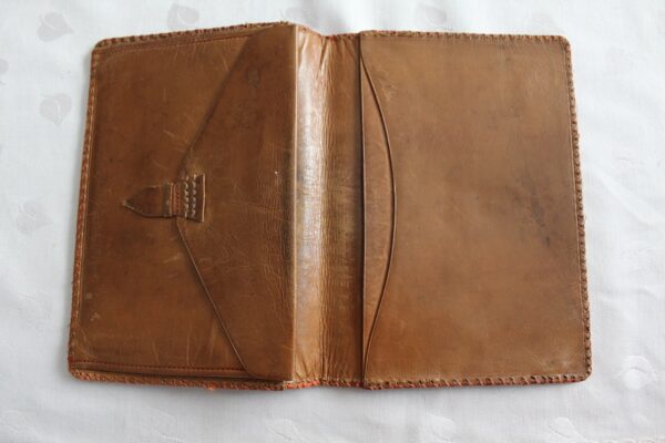 Duży, skórzany portfel męski z Żaglowcem Vintage