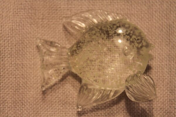 Szkło Murano seledynowa rybka Vintage