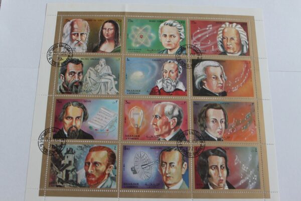 Wielcy tego świata zestaw znaczków Sharjah 1972 r
