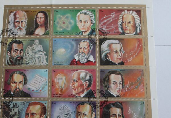Wielcy tego świata zestaw znaczków Sharjah 1972 r