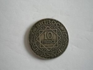 Maroko – 10 franków 1347 Cesarstwo Cherifien srebro