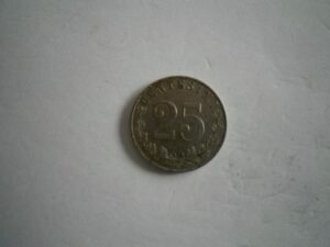 Moneta Włochy 25 centesimi 1902 R ROM