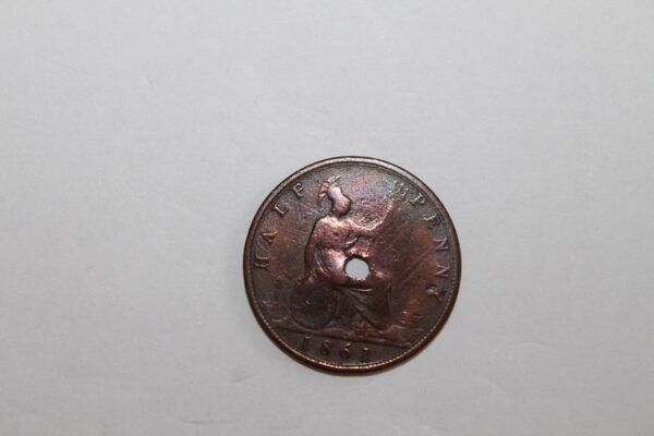 WIELKA BRYTANIA 1/2 Penny Victoria „Bun Head” 1861