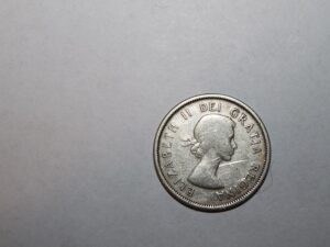 25 Cents 1957 r Moneta Canada Elizabeth II srebro