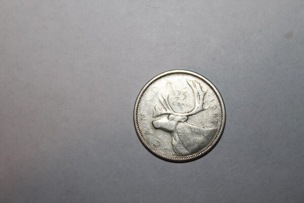 25 Cents 1957 r Moneta Canada Elizabeth II srebro