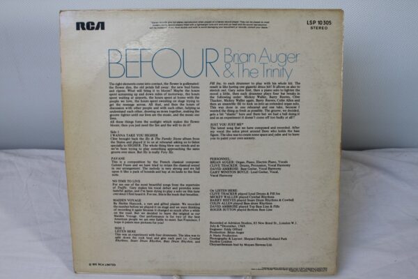 Brian Auger & The Trinity – Befour LP Germany 1970 r