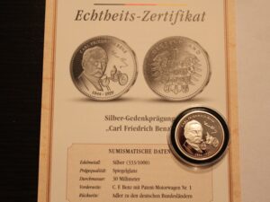 Carl Fridrich Benz srebro medal 1844-1929 r
