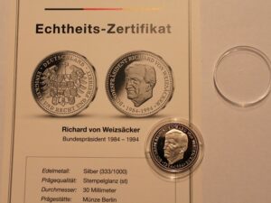 Richard von Weizsacker niemiecki prezydent srebro medal