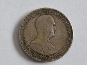 Węgry 5 pengo z 1930 r Admirał Horthy srebro