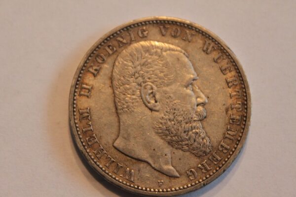 5 marek 1907 F Wirtembergia Niemcy Cesarstwo Niemieckie srebro