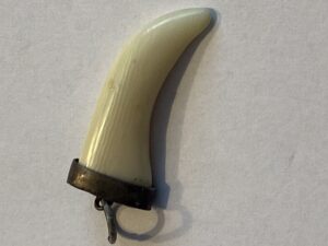 Wisiorek z kła dzika oryginał srebro Vintage